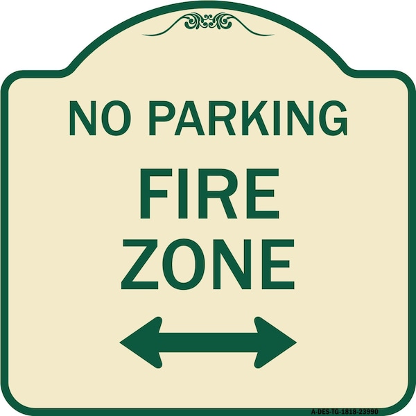 Fire Lane with Bidirectional Arrow Heavy-Gauge Aluminum Architectural Sign, 18" x 18", TG-1818-23990